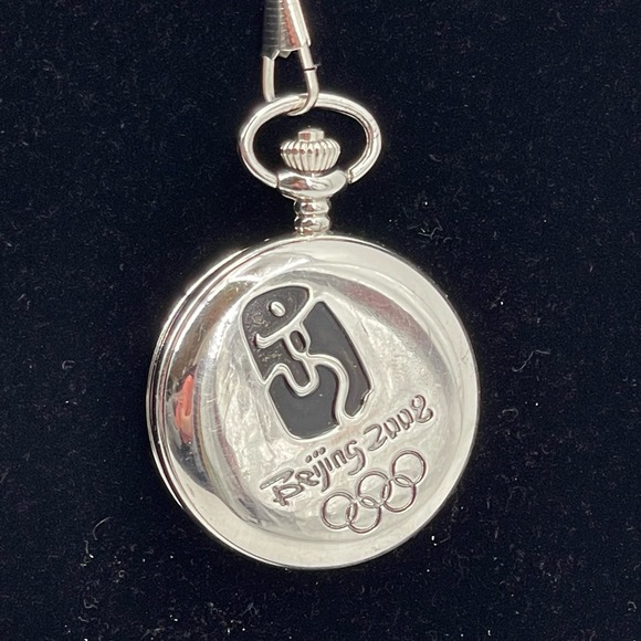 Beijing 2008 Olympics Pocket Watch Collectible Flip Open Pocketwatch with Chain - Picture 2 of 12